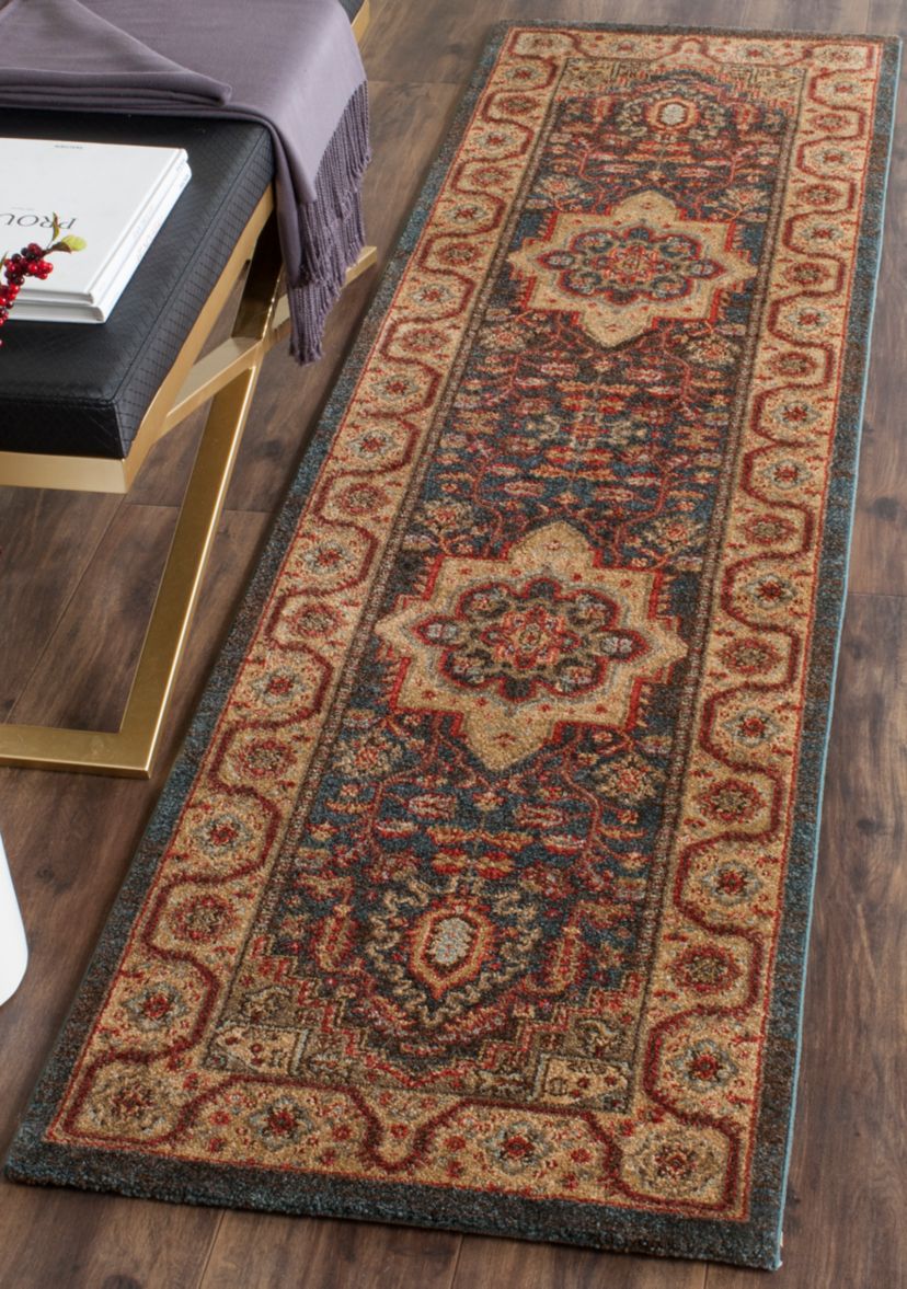 Mahal Navy/Natural Area Rug 2-ft. 2-in. x 8-ft.