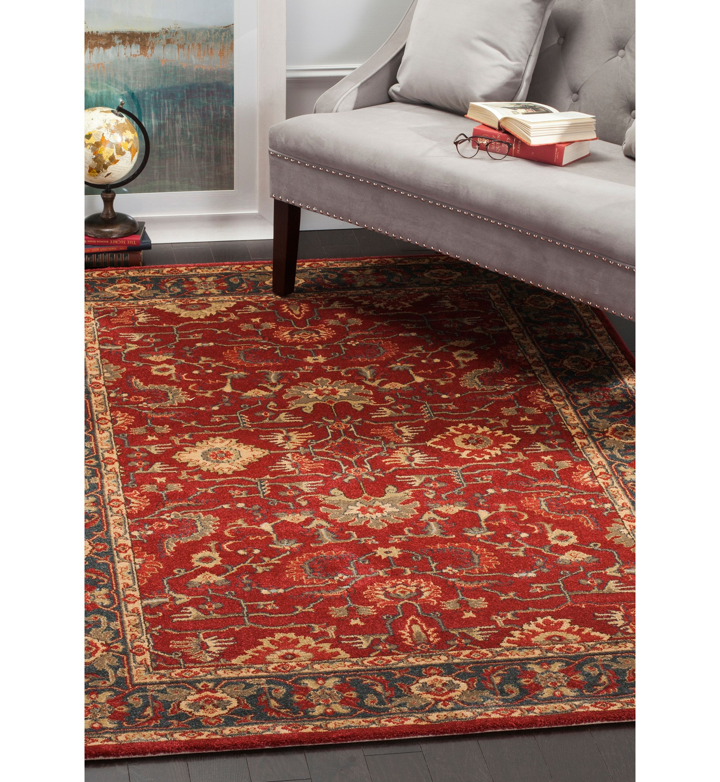 Mahal Red/Navy Area Rug 9-ft. x 12-ft.