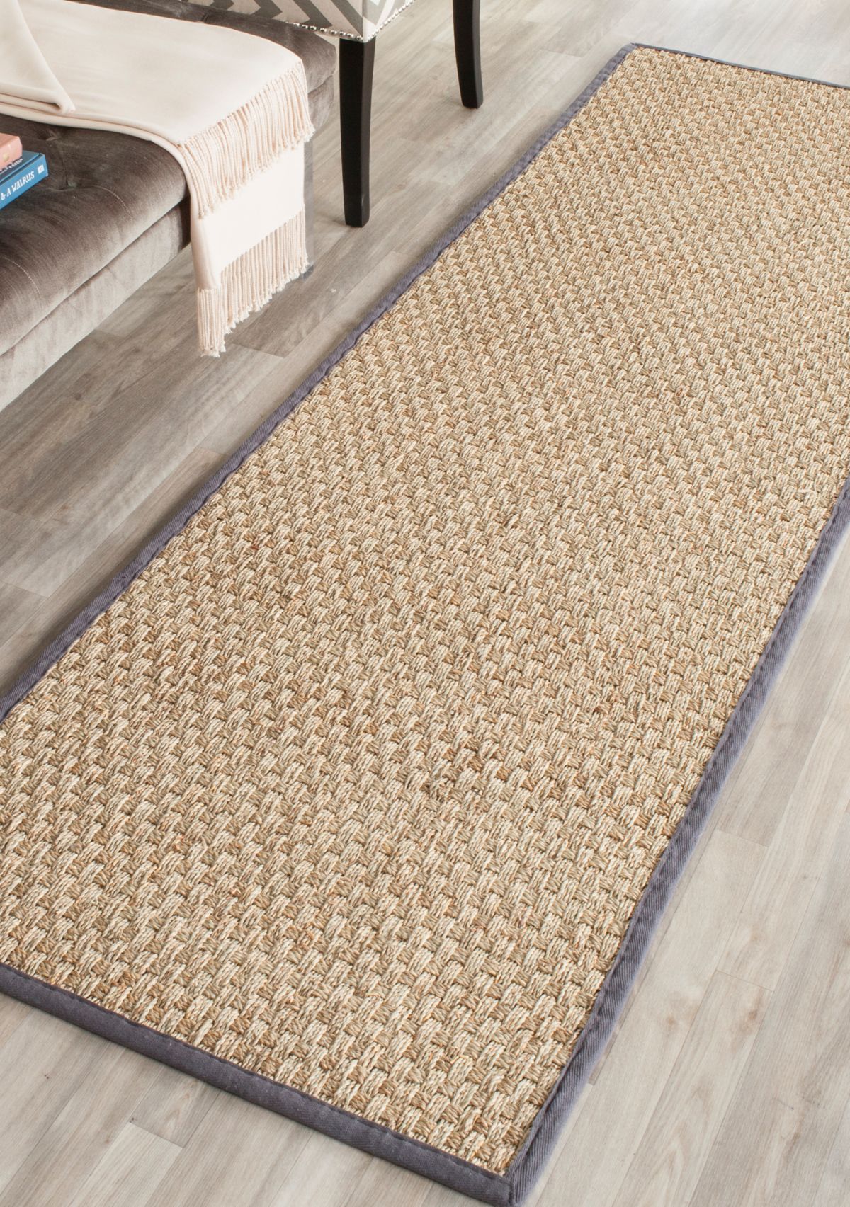 Natural Fiber Natural/Dark Gray Area Rug