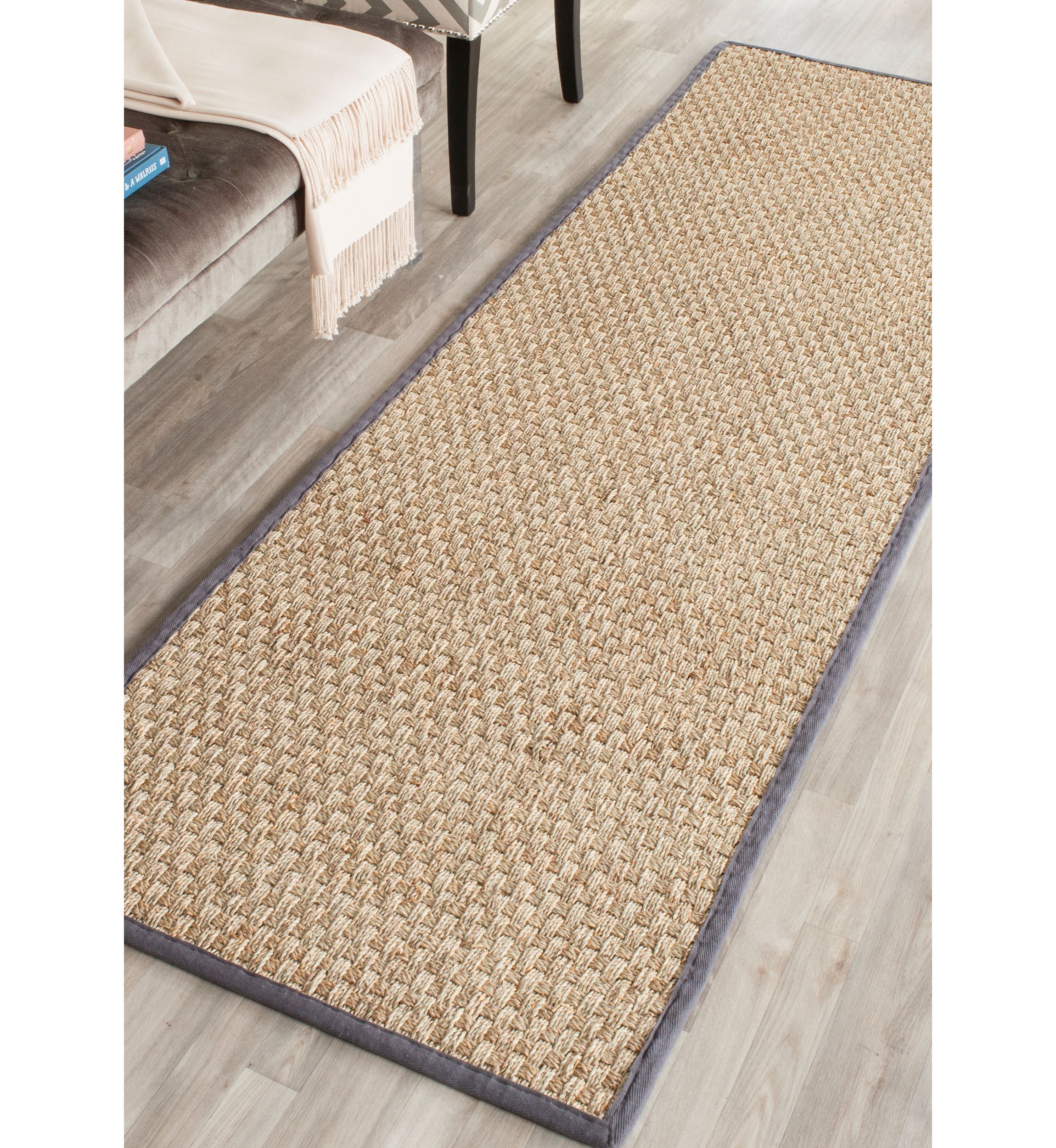 Natural Fiber Natural/Dark Gray Area Rug