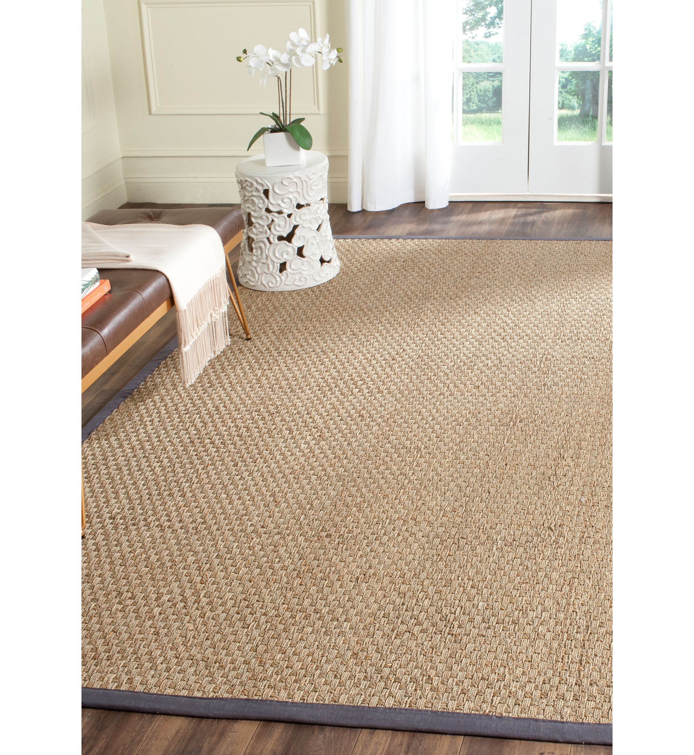 Natural Fiber Natural/Dark Gray Area Rug
