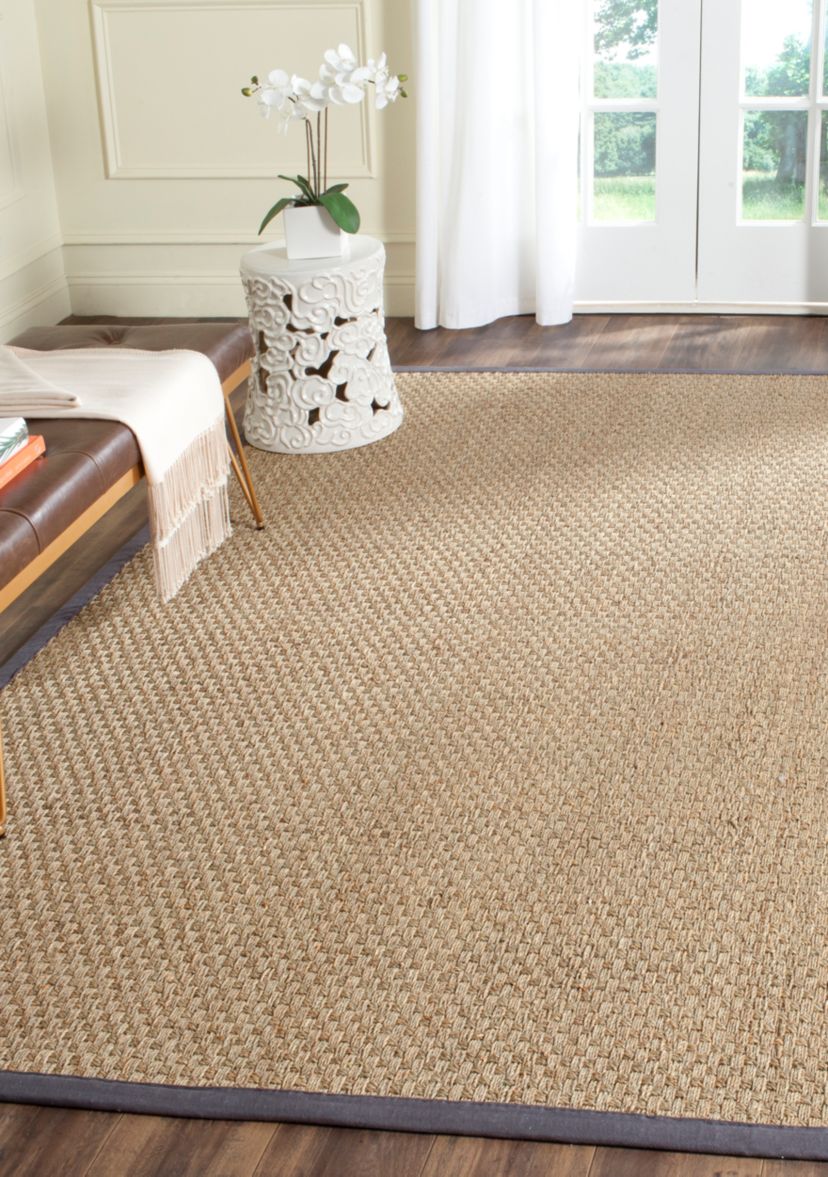 Natural Fiber Natural/Dark Gray Area Rug