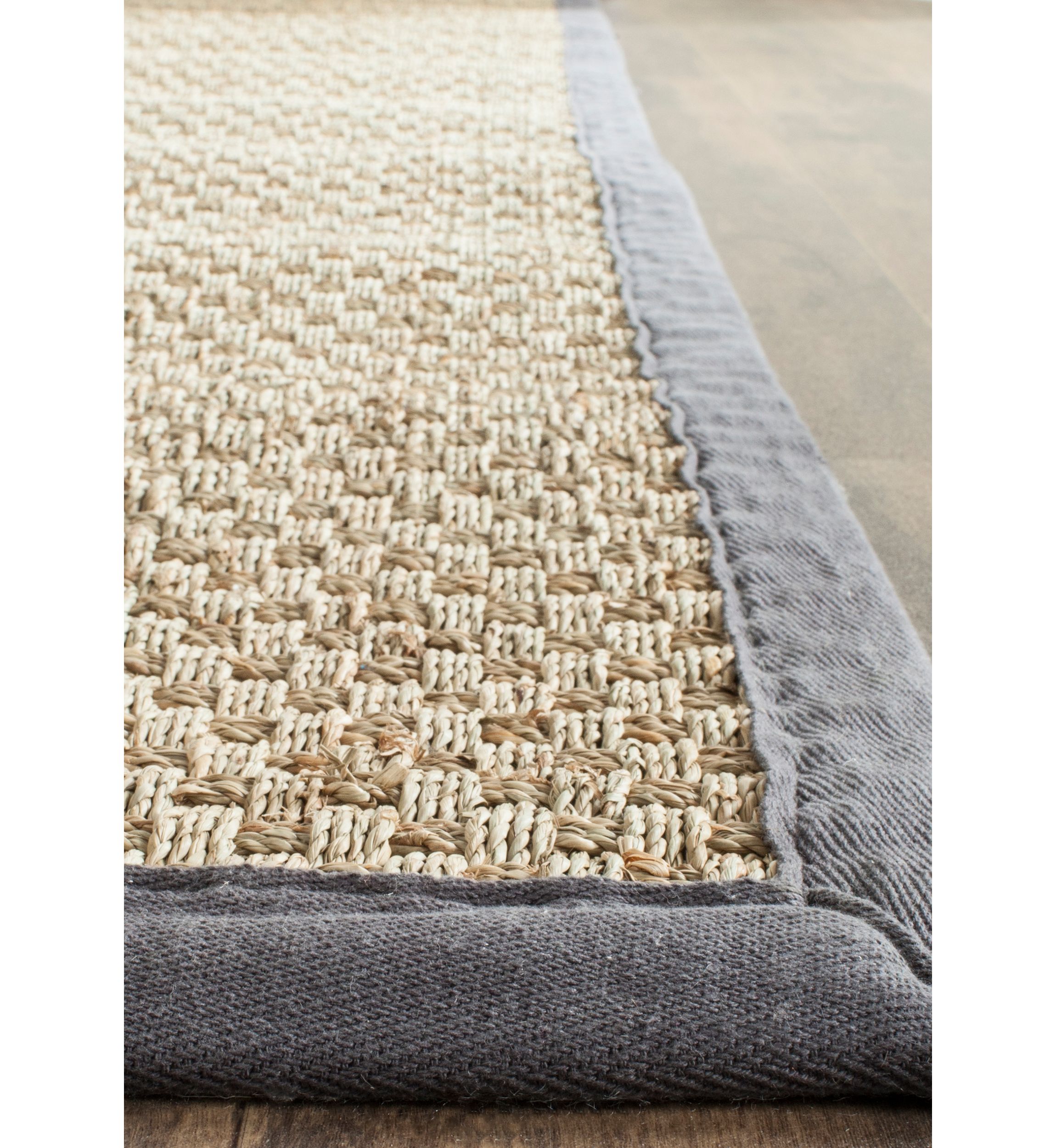 Natural Fiber Natural/Dark Gray Area Rug