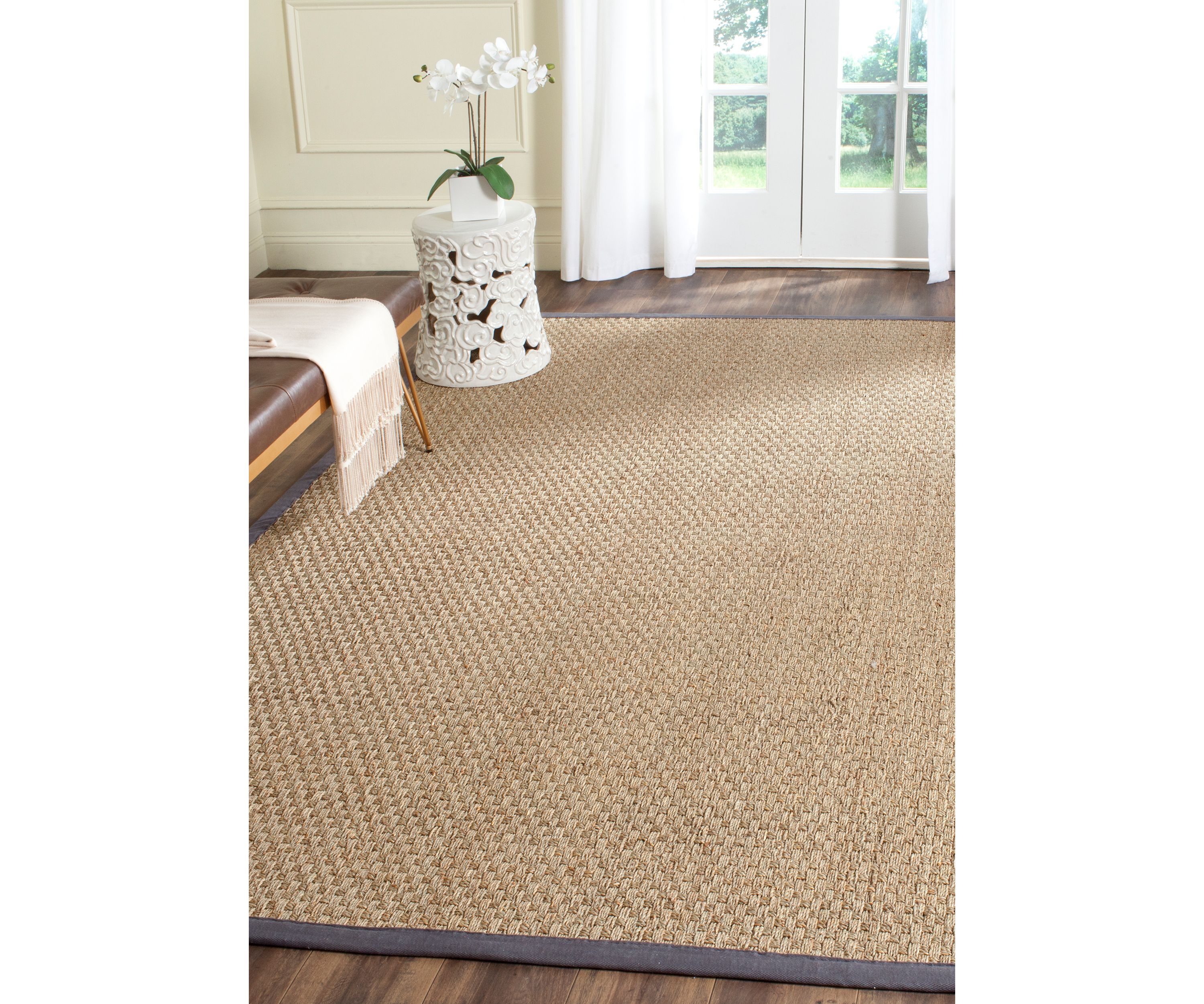 Natural Fiber Natural/Dark Gray Area Rug