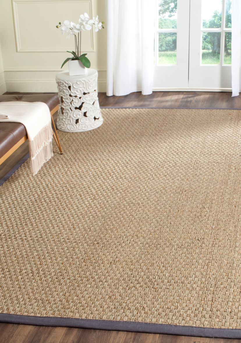Natural Fiber Natural/Dark Gray Area Rug