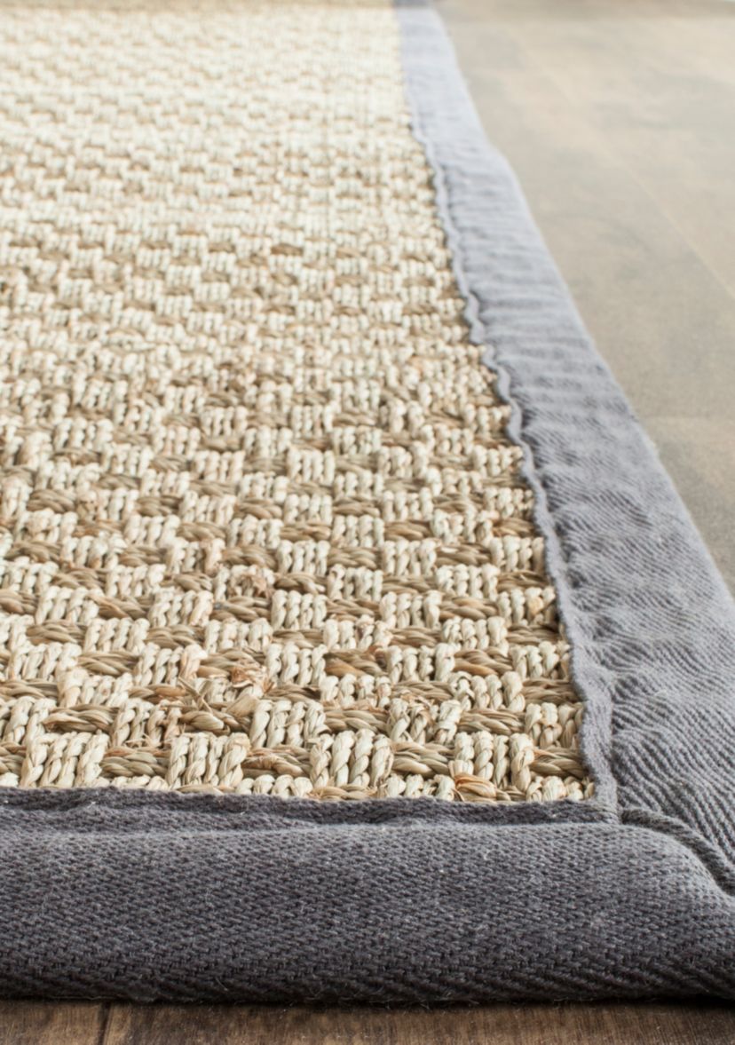 Natural Fiber Natural/Dark Gray Area Rug