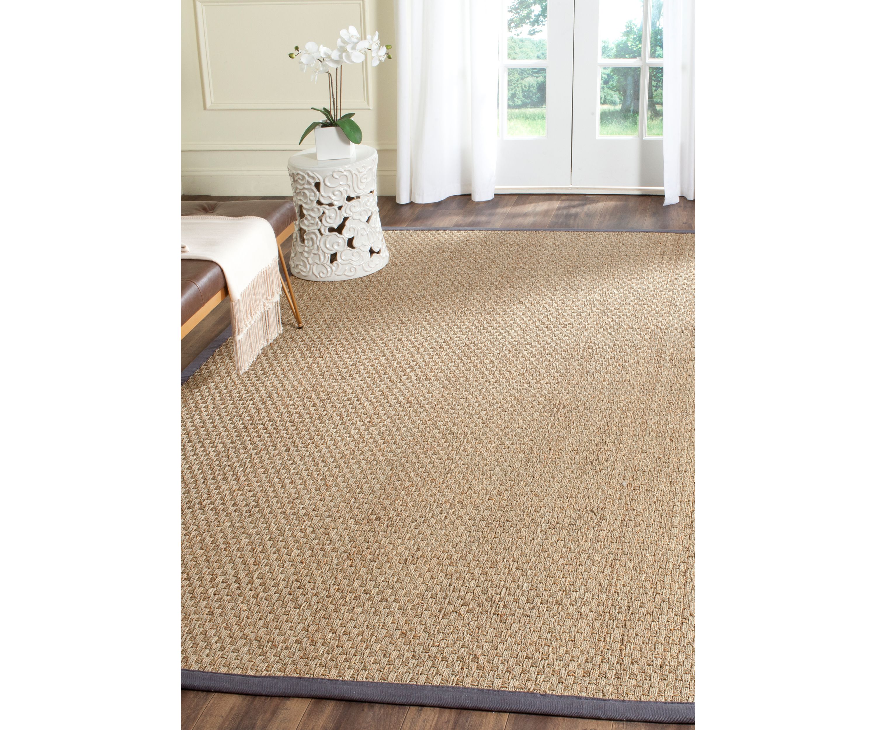 Natural Fiber Natural/Dark Gray Area Rug