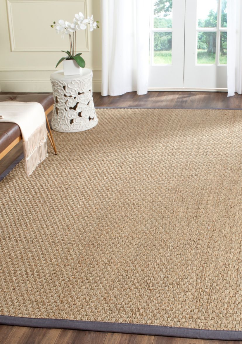 Natural Fiber Natural/Dark Gray Area Rug