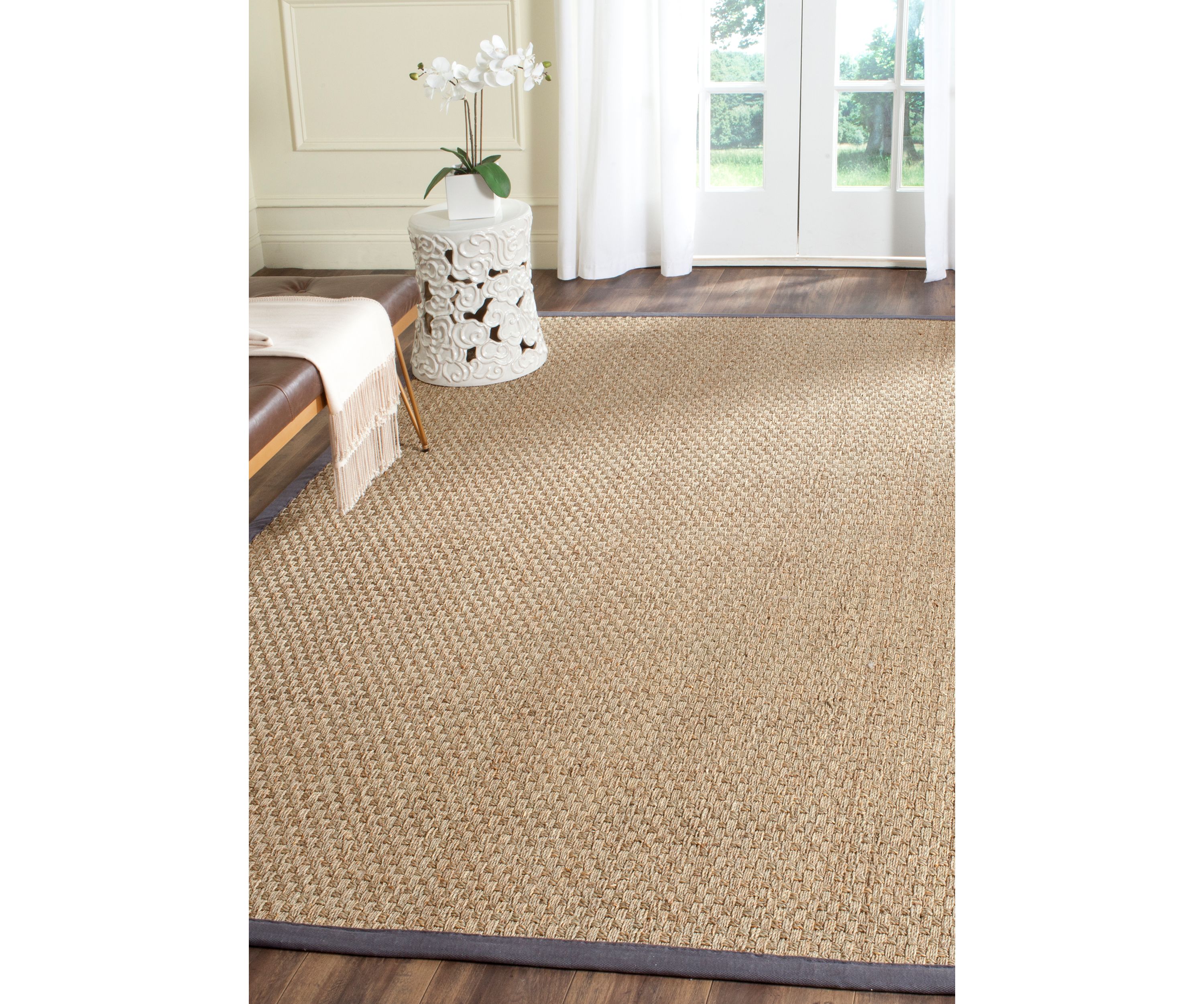 Natural Fiber Natural/Dark Gray Area Rug