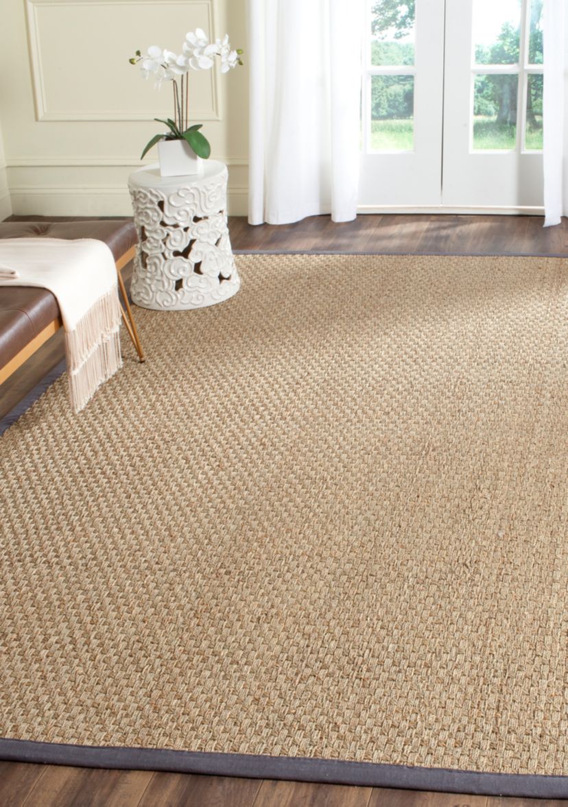 Natural Fiber Natural/Dark Gray Area Rug