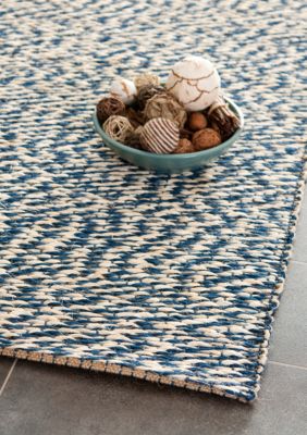 Natural Fiber Blue/Ivory Area Rug 2-ft. 6-in. x 4-ft.