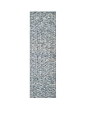 Natural Fiber Blue/Ivory Area Rug 2-ft. 6-ft. x 8-ft.