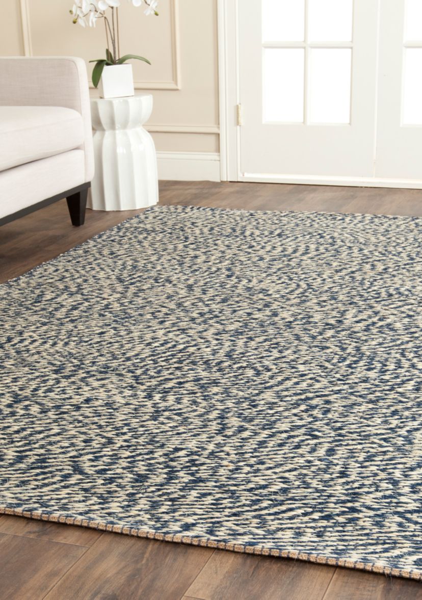 Natural Fiber Blue/Ivory Area Rug 4-ft. x 4-ft.