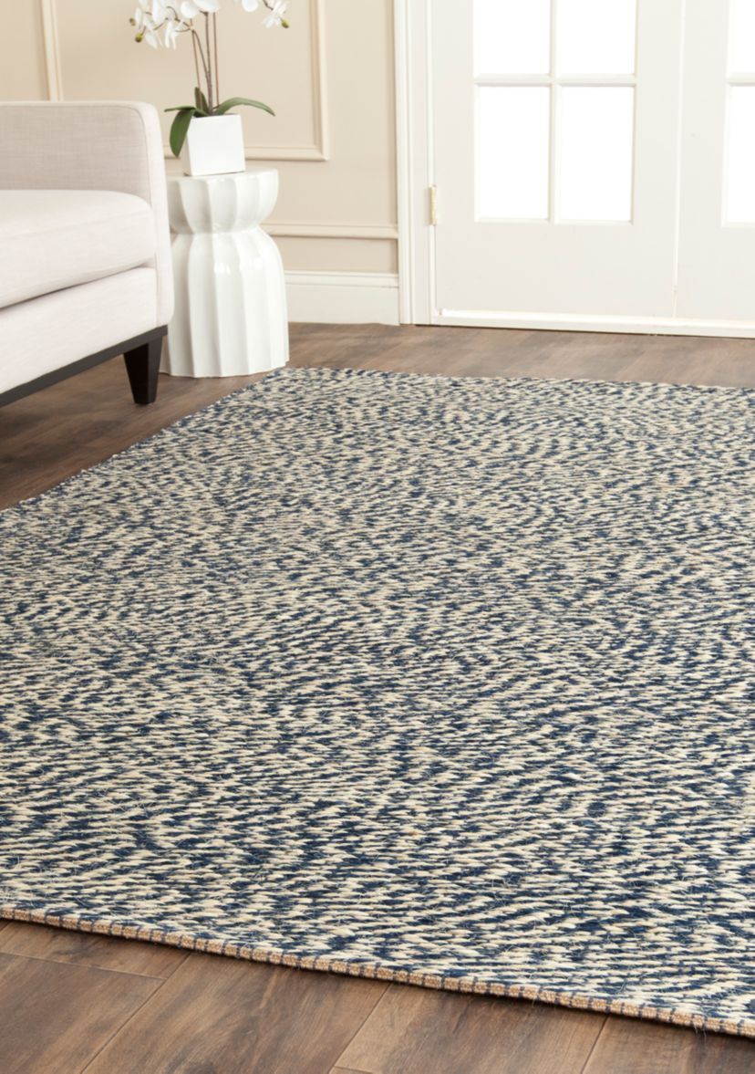 Natural Fiber Blue/Ivory Area Rug 4-ft. x 6-ft.
