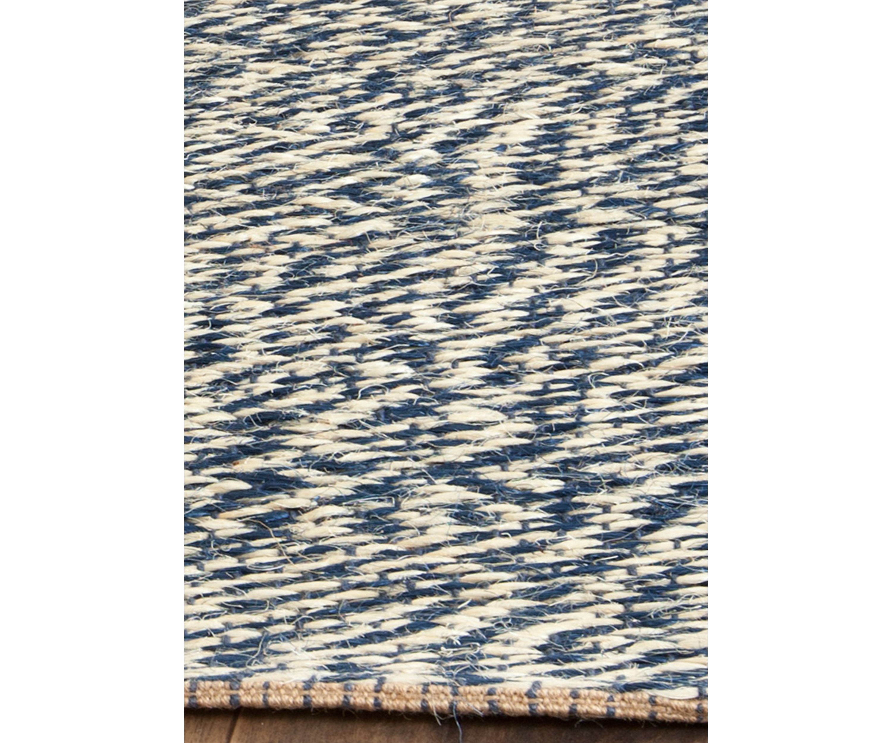 Natural Fiber Blue/Ivory Area Rug 4-ft. x 6-ft.