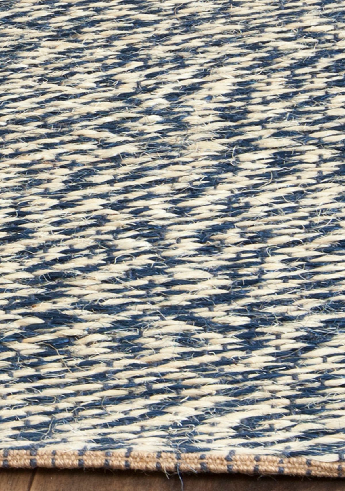 Natural Fiber Blue/Ivory Area Rug 5-ft. x 8-ft.