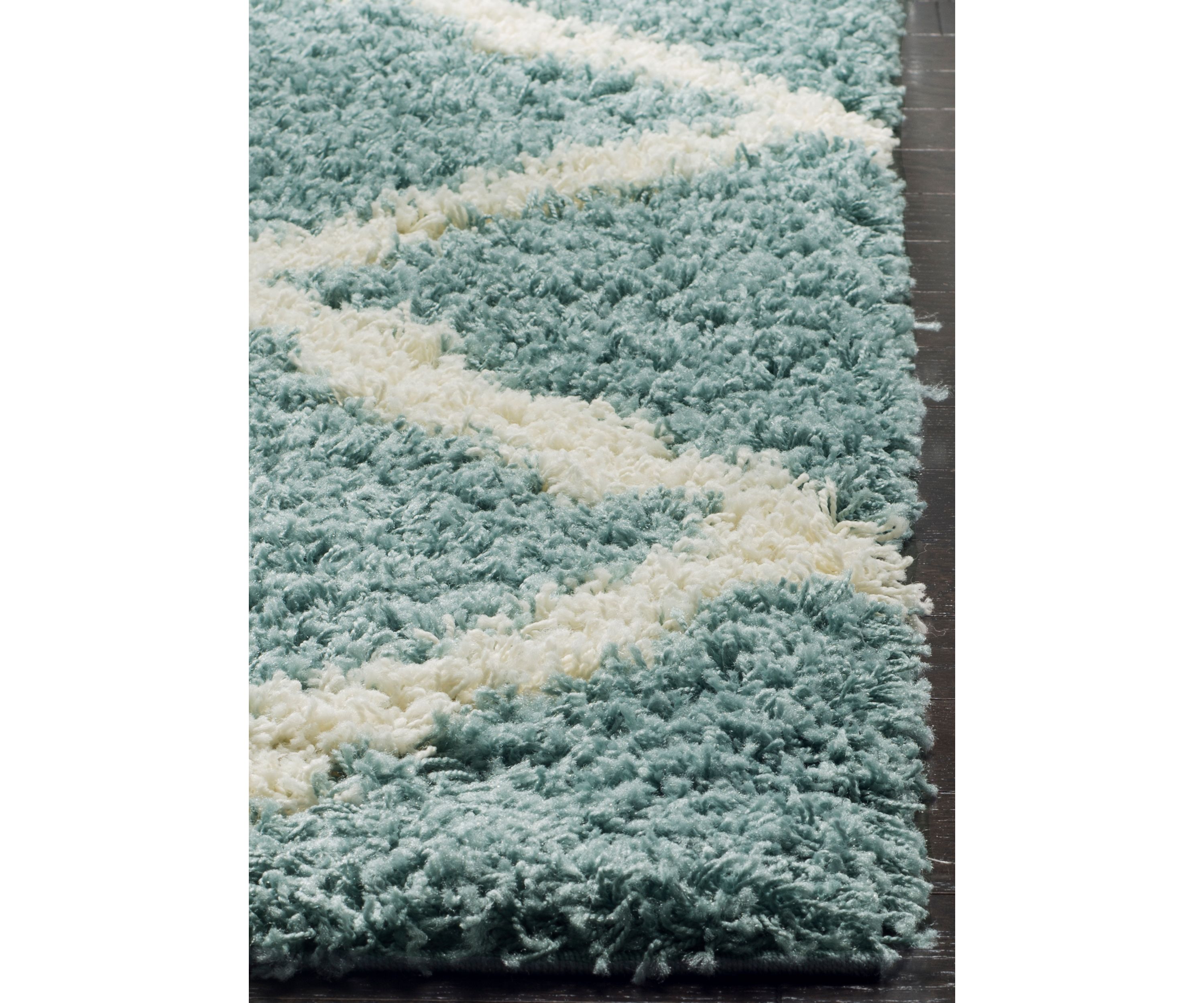 Dallas Shag Light Blue/Ivory Area Rug