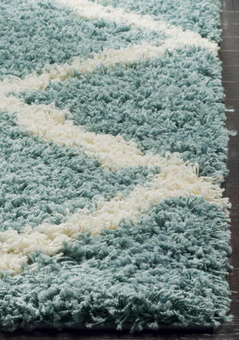 Dallas Shag Light Blue/Ivory Area Rug