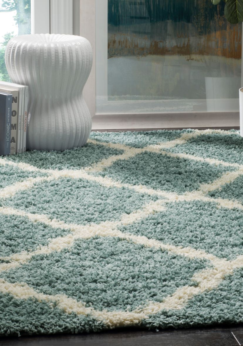 Dallas Shag Light Blue/Ivory Area Rug