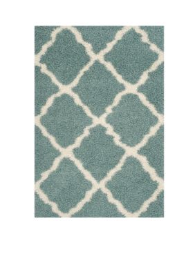 Dallas Shag Light Blue/Ivory Area Rug