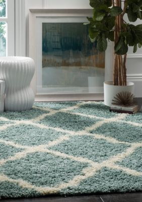 Dallas Shag Light Blue/Ivory Area Rug