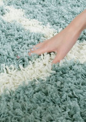 Dallas Shag Light Blue/Ivory Area Rug