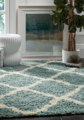 Dallas Shag Light Blue/Ivory Area Rug