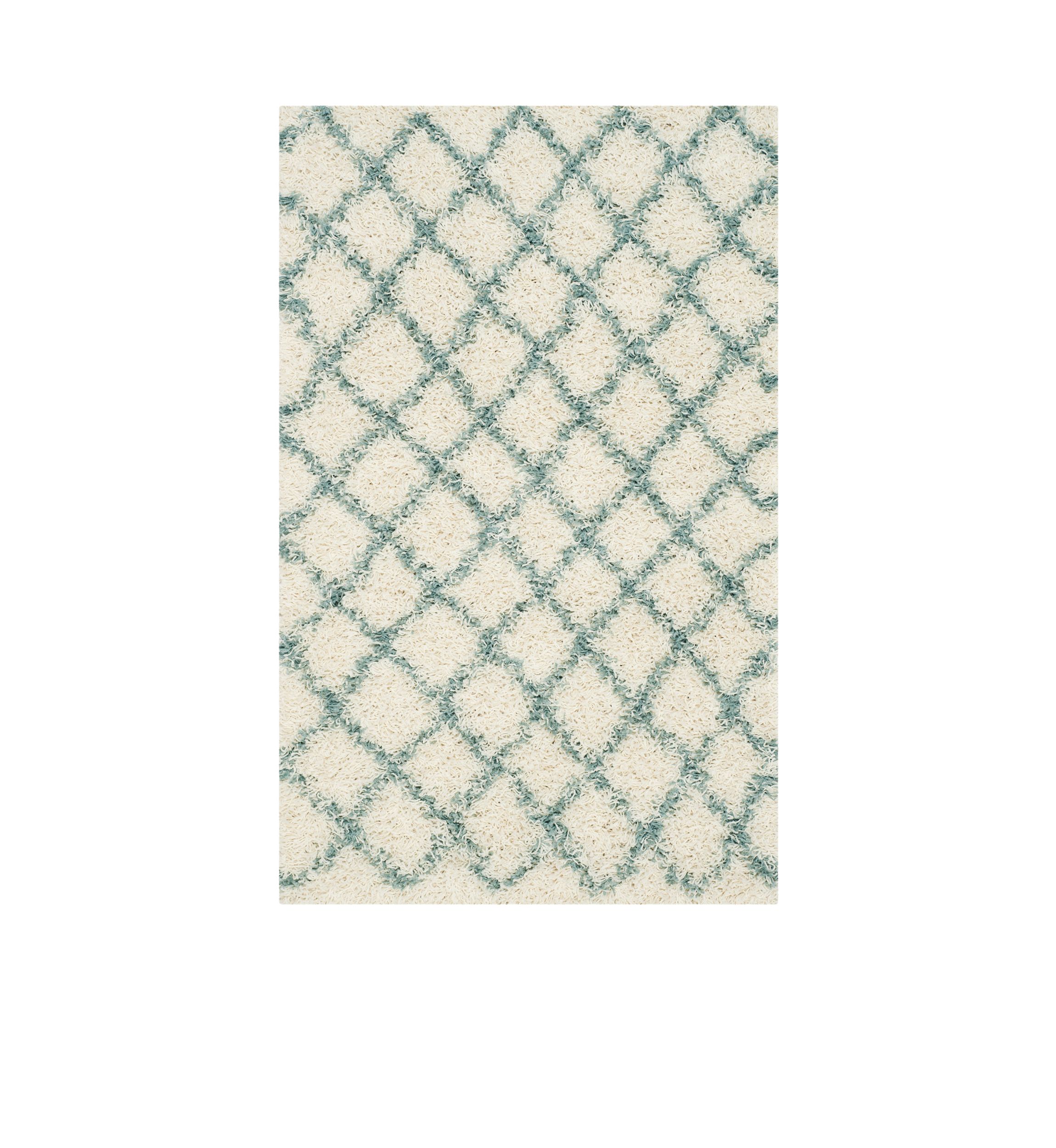 Dallas Shag Ivory/Seafoam Area Rug 3-ft. x 5-ft.