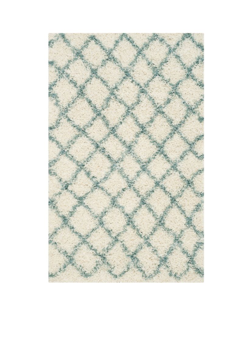 Dallas Shag Ivory/Seafoam Area Rug 3-ft. x 5-ft.
