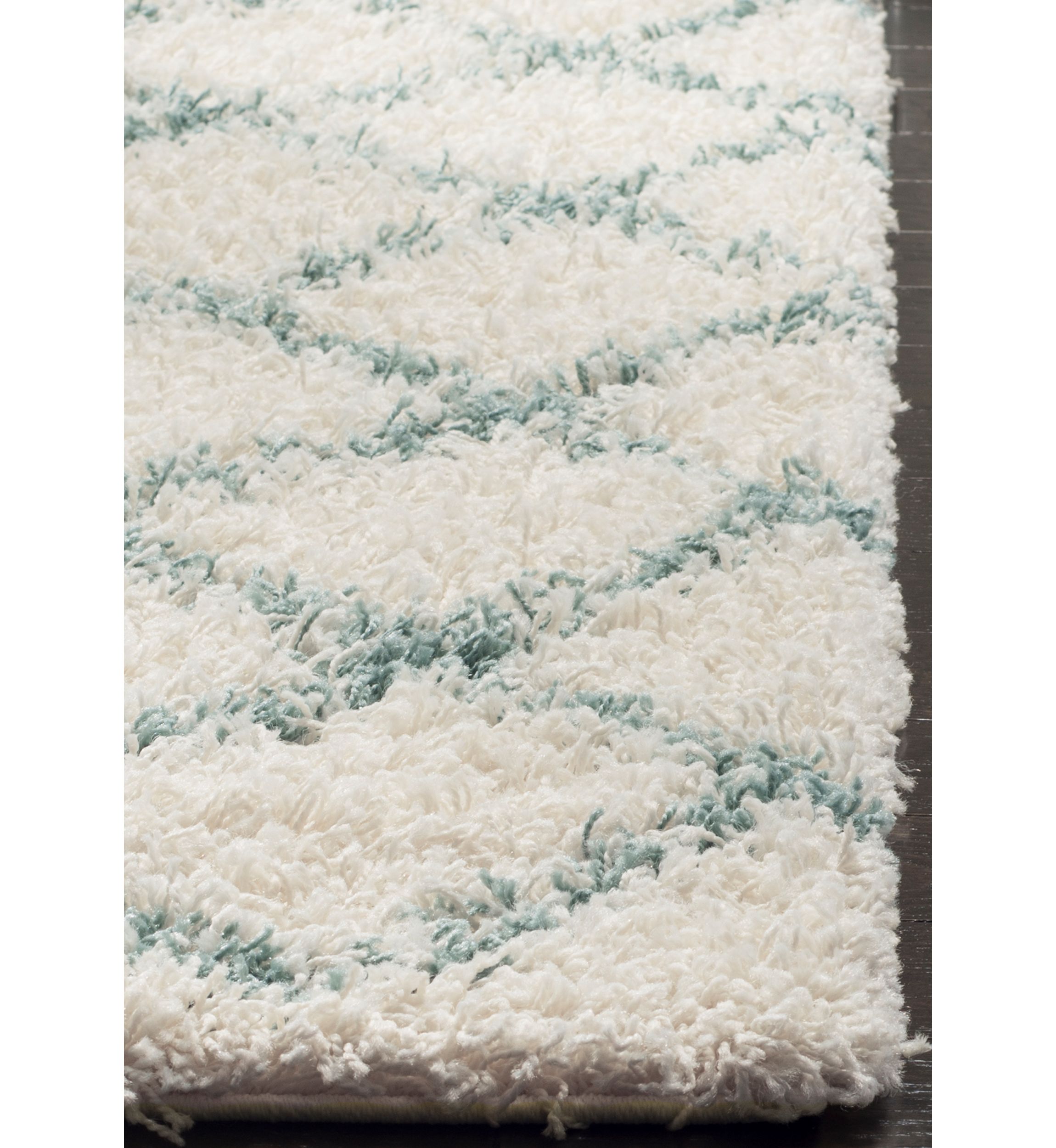 Dallas Shag Ivory/Seafoam Area Rug 3-ft. x 5-ft.