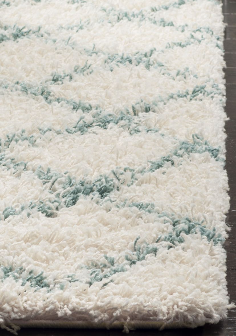 Dallas Shag Ivory/Seafoam Area Rug 3-ft. x 5-ft.