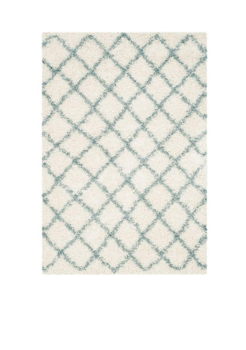 Dallas Shag Ivory/Seafoam Area Rug 4-ft. x 6-ft.
