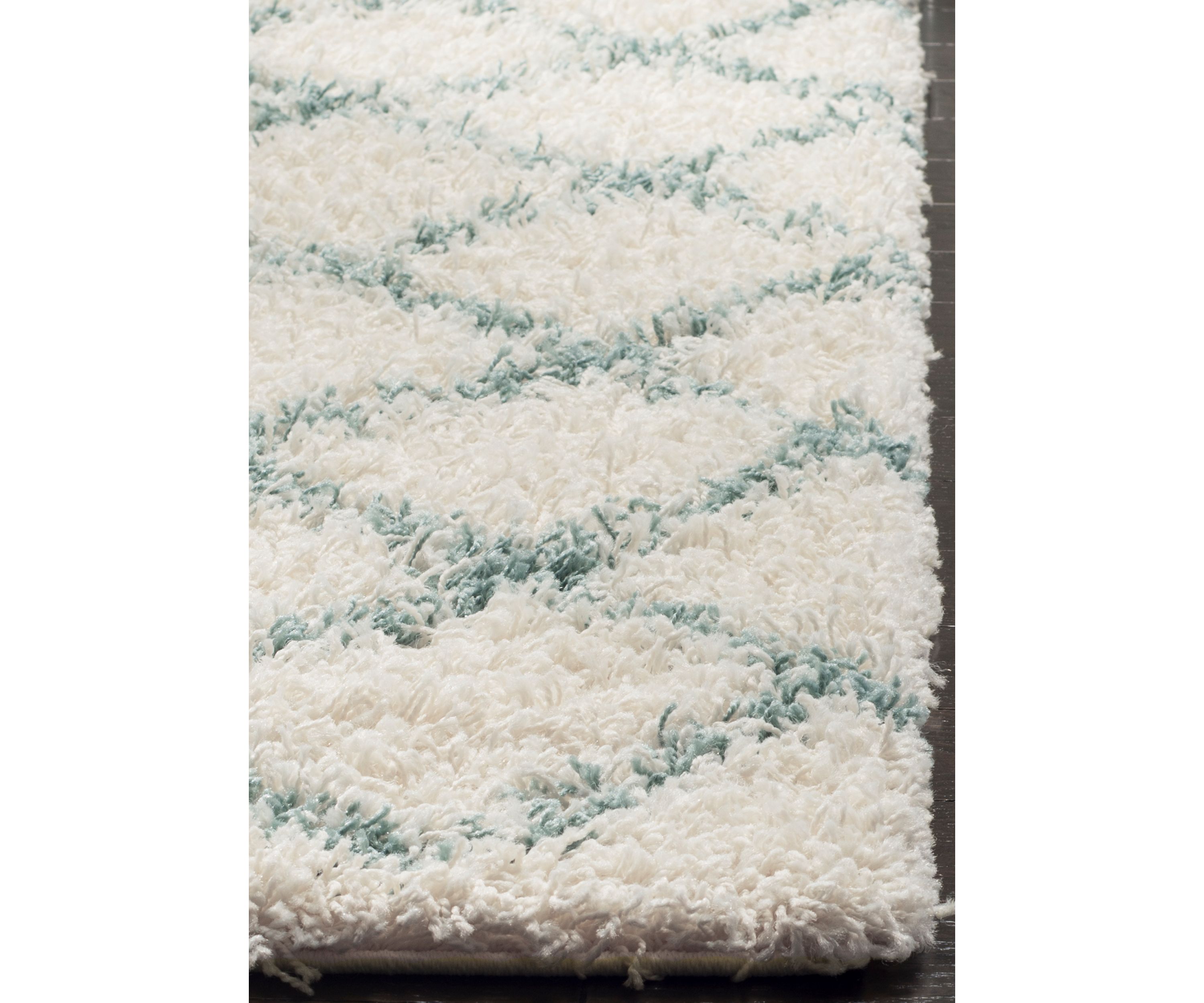 Dallas Shag Ivory/Seafoam Area Rug 4-ft. x 6-ft.