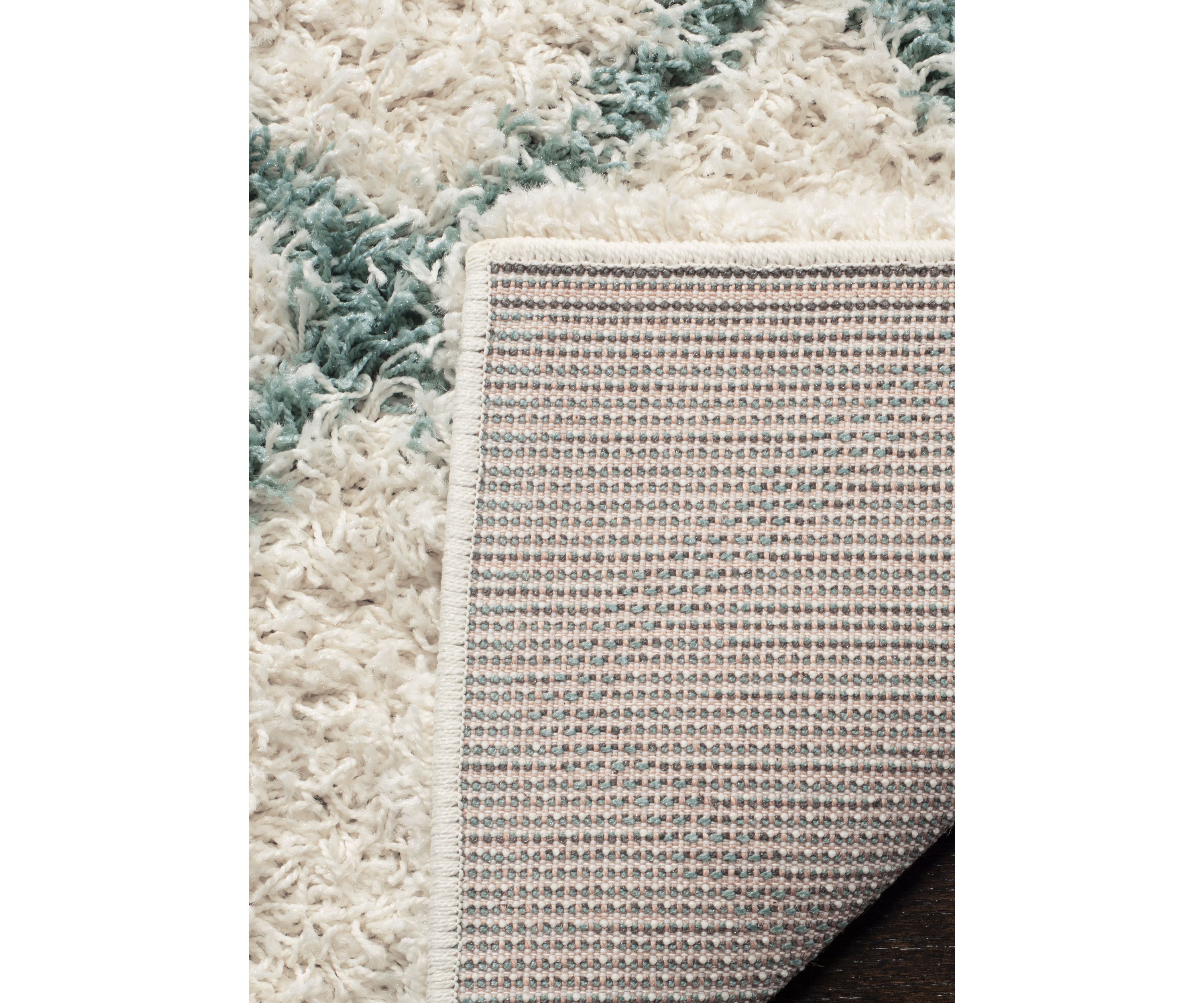 Dallas Shag Ivory/Seafoam Area Rug 4-ft. x 6-ft.