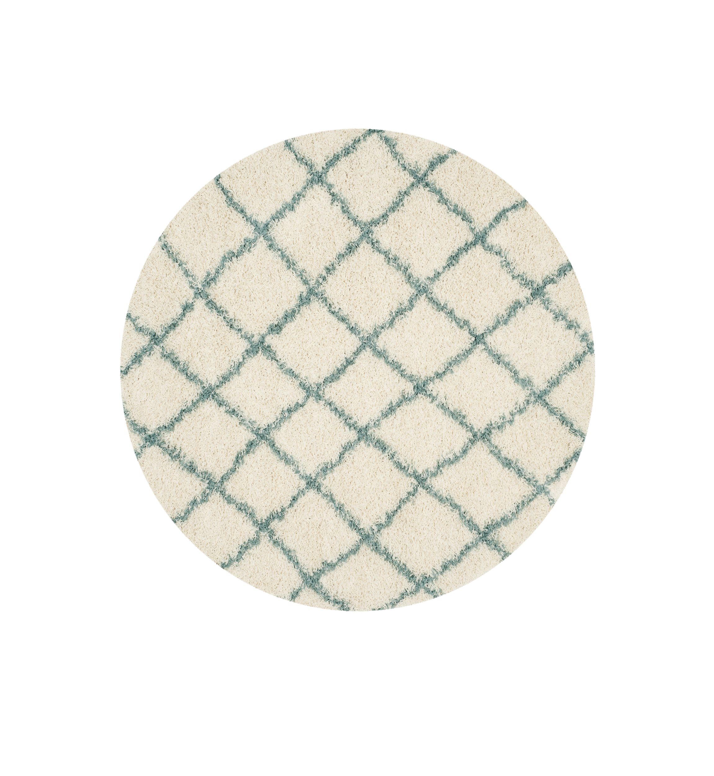 Dallas Shag Ivory/Seafoam Area Rug 6-ft. x 6-ft.