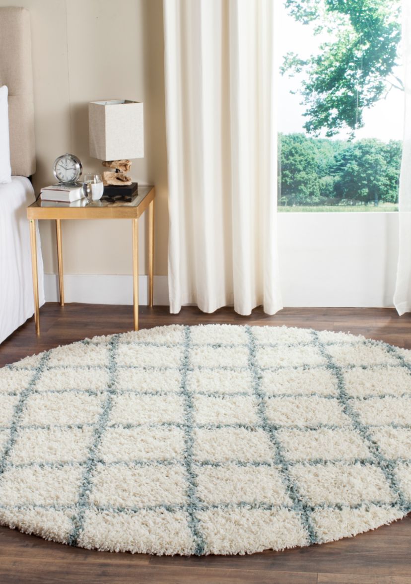 Dallas Shag Ivory/Seafoam Area Rug 6-ft. x 6-ft.