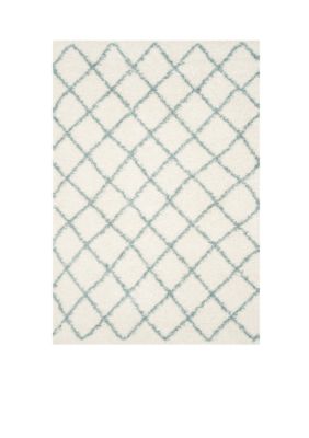 Dallas Shag Ivory/Seafoam Area Rug 6-ft. x 9-ft.