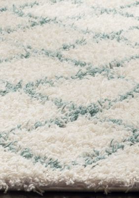 Dallas Shag Ivory/Seafoam Area Rug 6-ft. x 9-ft.