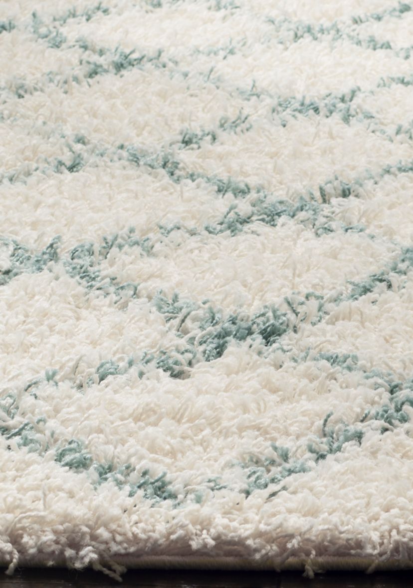 Dallas Shag Ivory/Seafoam Area Rug 8-ft. x 10-ft.