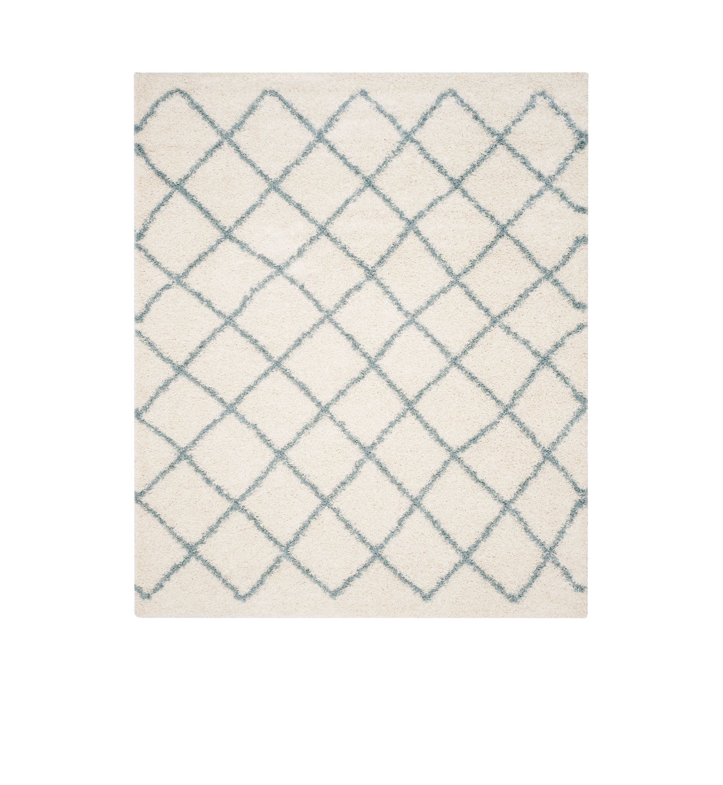 Dallas Shag Ivory/Seafoam Area Rug 8-ft. 6-in. x 12-ft.