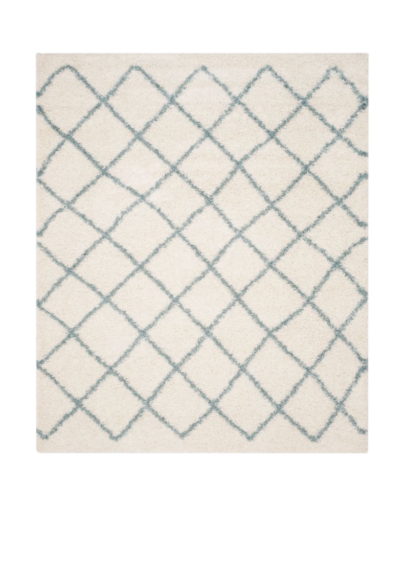 Dallas Shag Ivory/Seafoam Area Rug 8-ft. 6-in. x 12-ft.