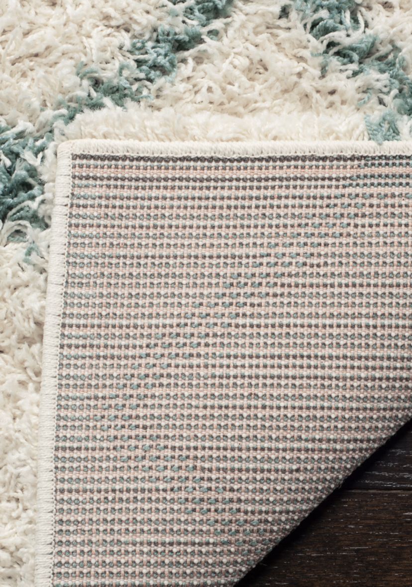 Dallas Shag Ivory/Seafoam Area Rug 8-ft. 6-in. x 12-ft.