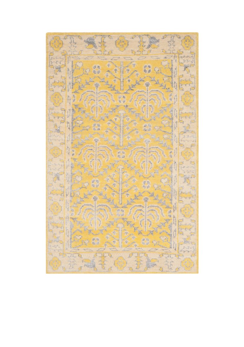 Stone Wash Yellow Area Rug 4-ft. x 6-ft.