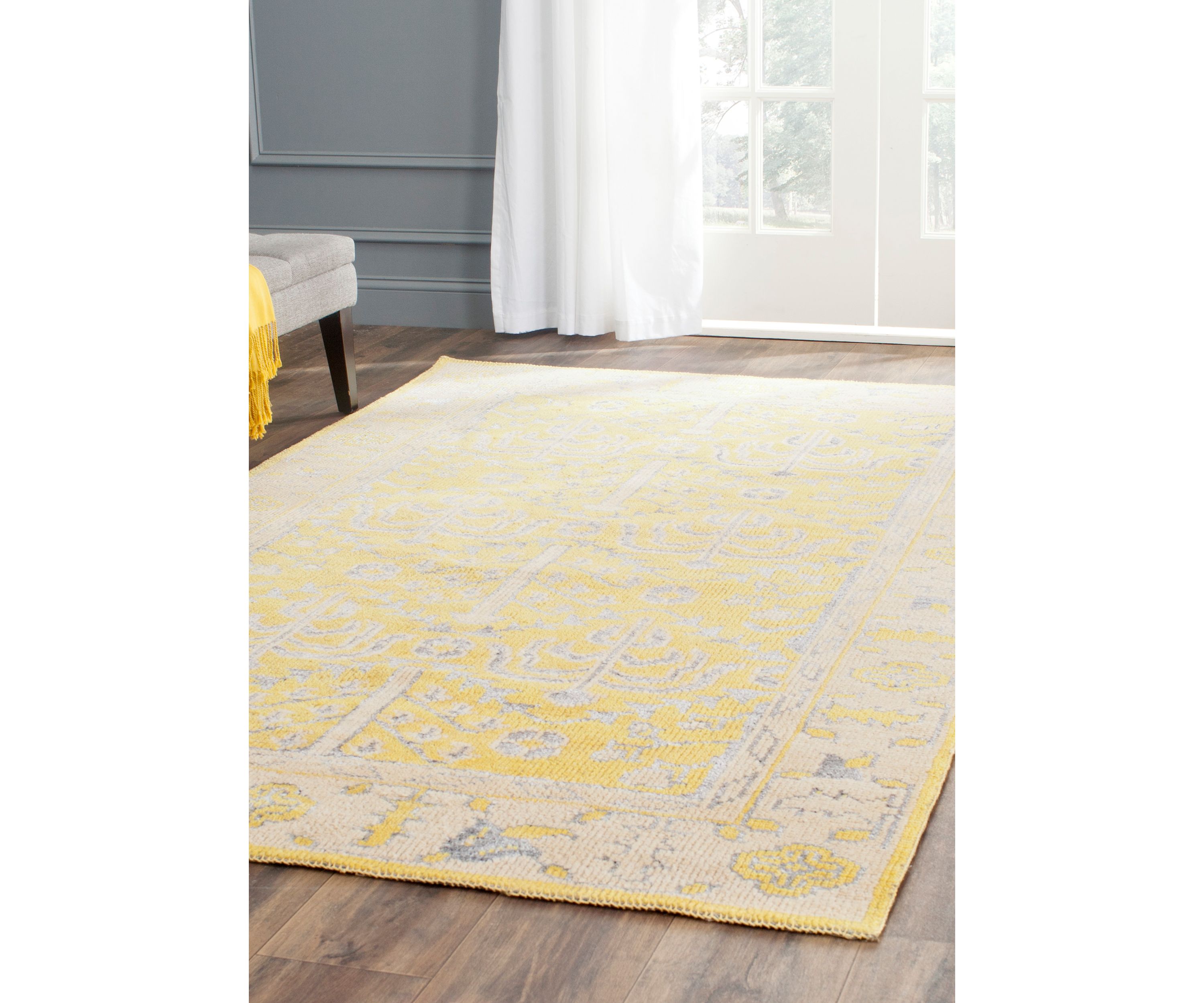 Stone Wash Yellow Area Rug 4-ft. x 6-ft.
