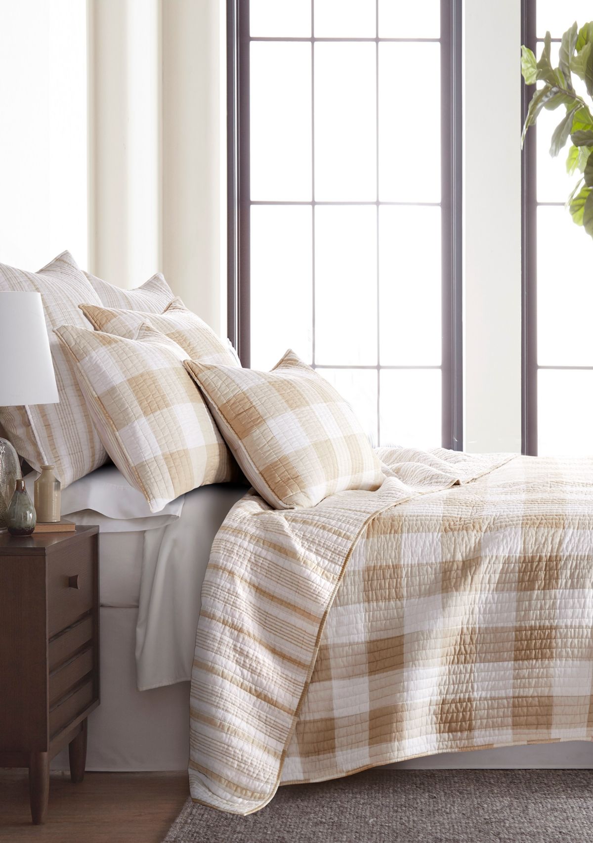 Camden Taupe Quilt Set