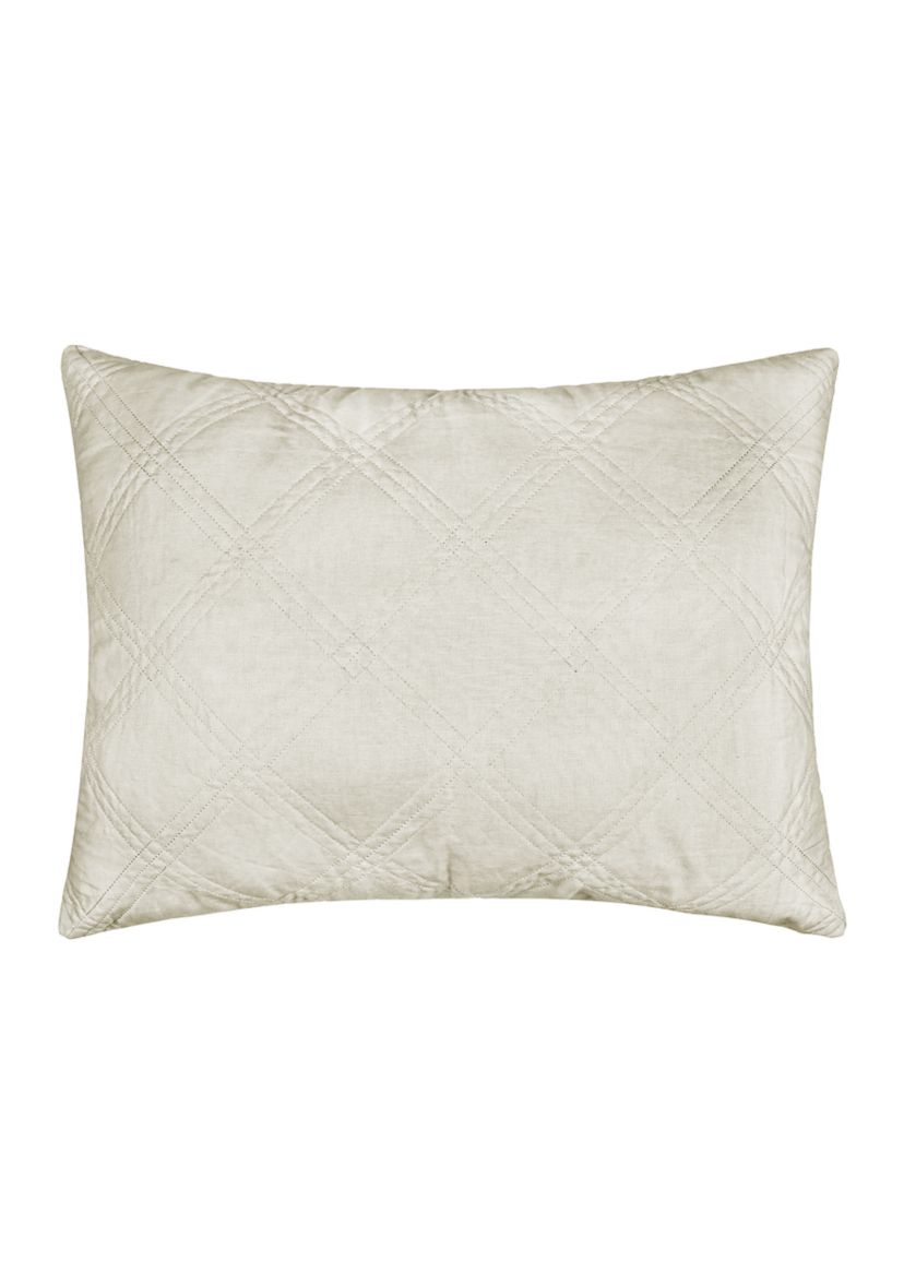 Washed Linen Quilted Sham w/Flange
