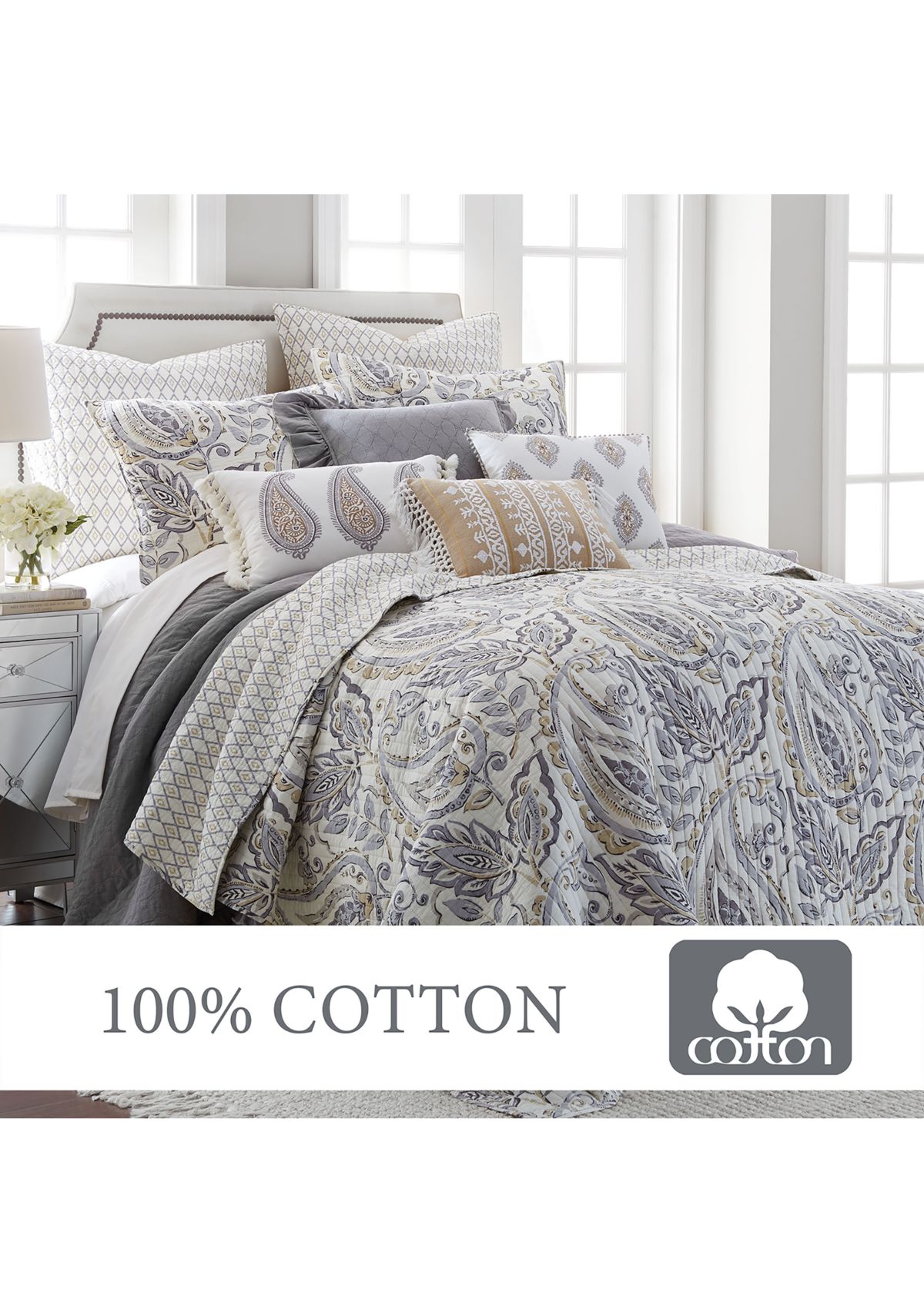  Tamsin Gray Full/Queen Quilt Set