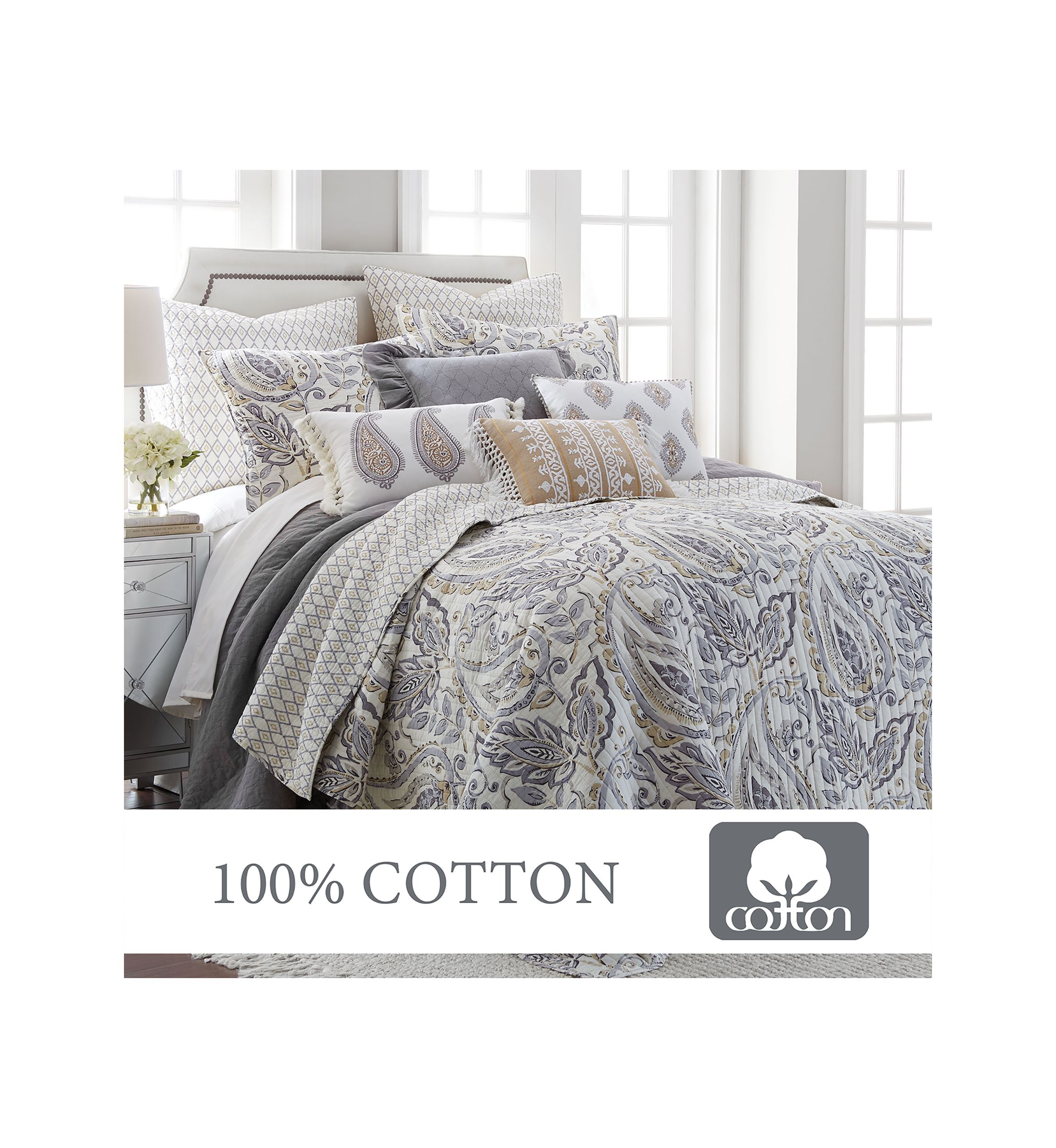  Tamsin Gray Full/Queen Quilt Set