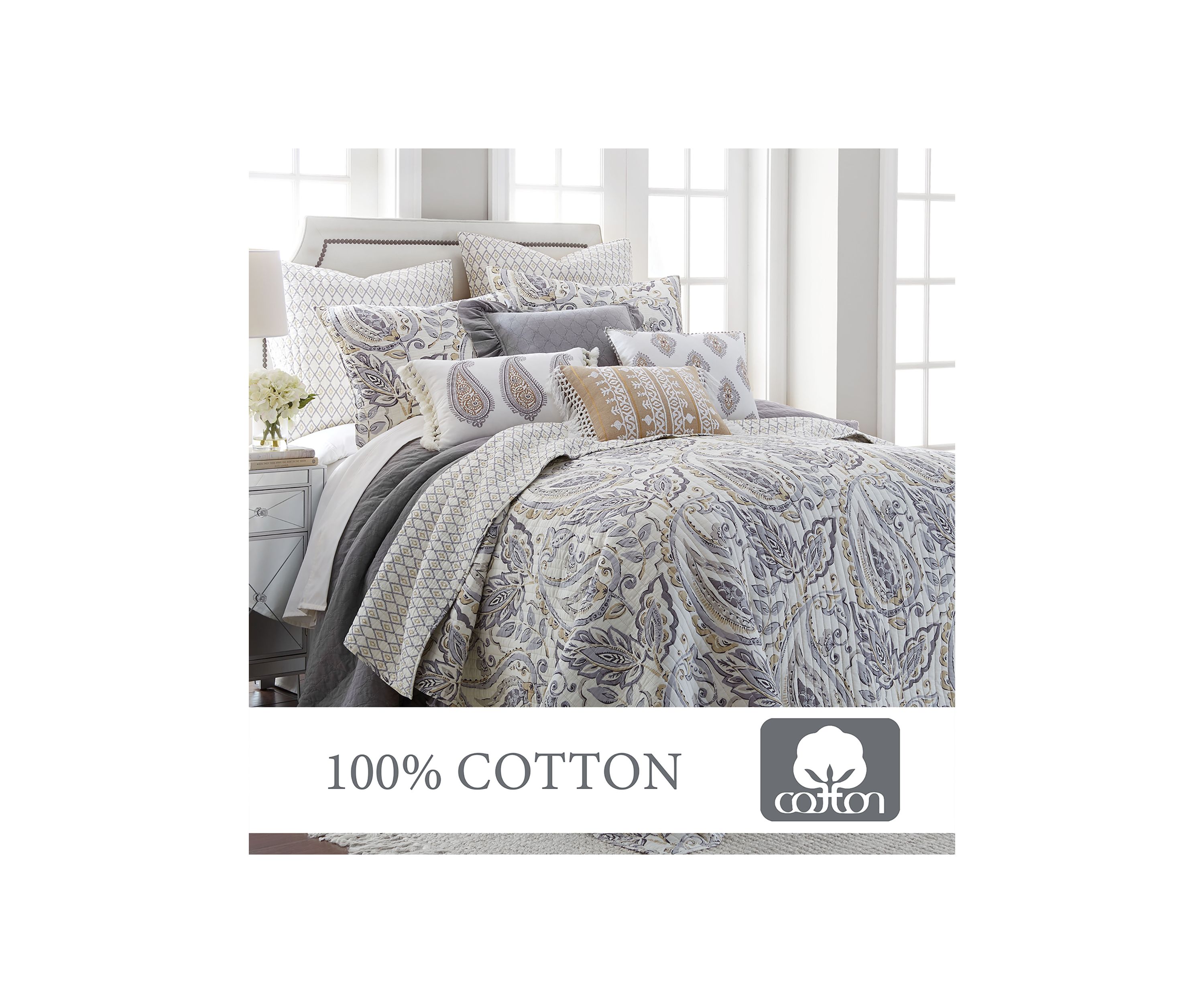  Tamsin Gray Full/Queen Quilt Set