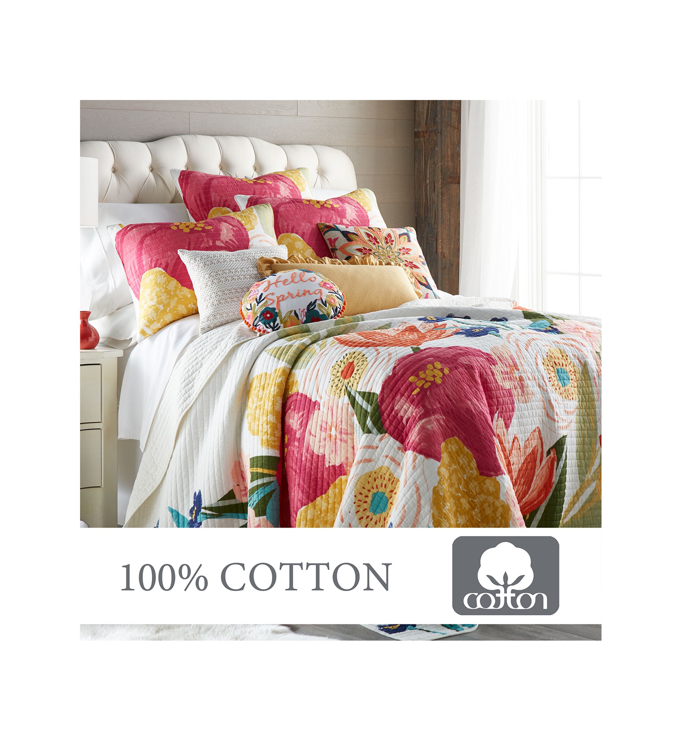 Grandiflora Full/Queen Quilt Set